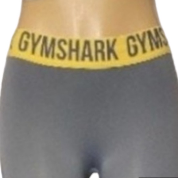 Gymshark Leggings Fit Seamless Gray Charcoal/Yellow waistline Elastic Size S - Picture 11 of 12